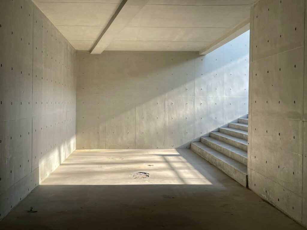 Unfinished concrete basement evaluated for radon entry points